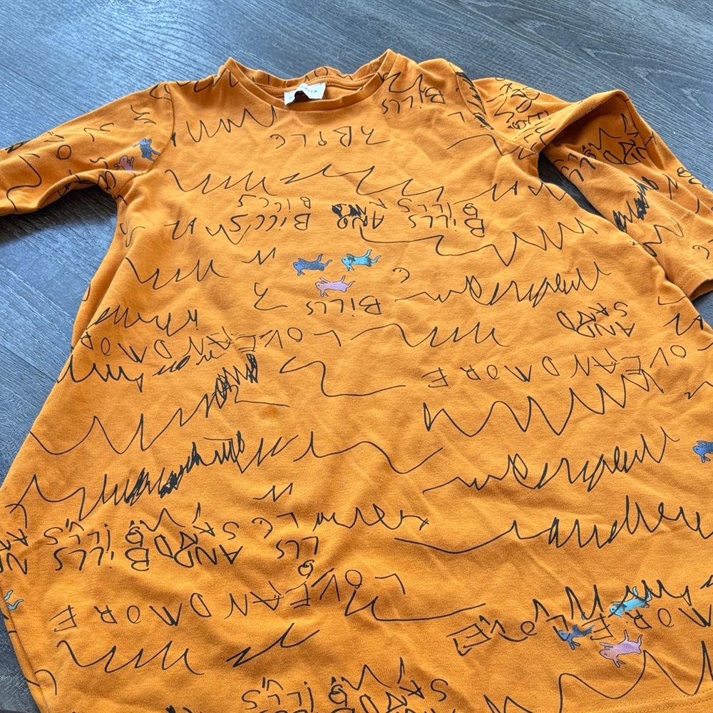 Bobo Choses Orange Scribble Dress